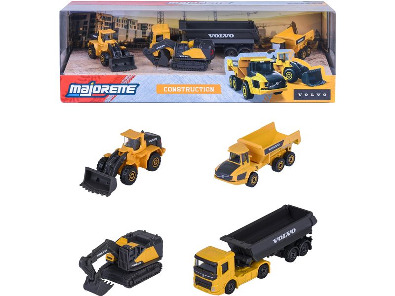 Majorette Volvo Construction 4 Pieces Giftpack 4er, Metall, 1:64