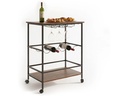 relaxdays Servierwagen 82 x 60 x 45 cm Dunkelbraun/Schwarz