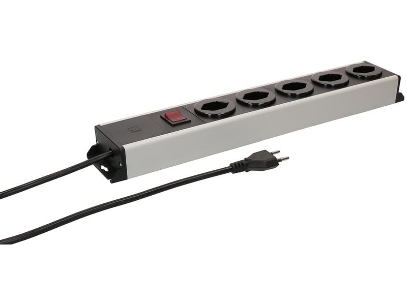 Max Hauri Steckdosenleiste Power Line 5x Typ 13 grau/schwarz 5.0m