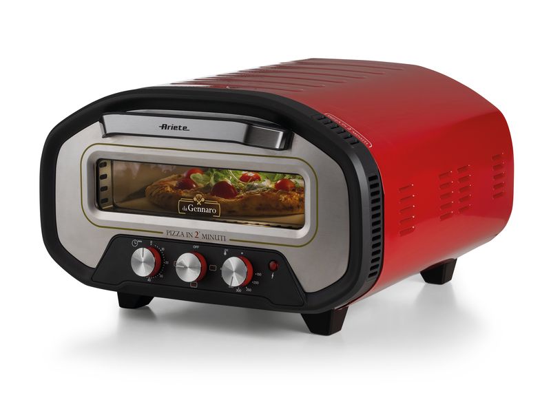 Ariete Pizzaofen ARI-3901 Elektrischer Pizzaofen Schamottstein Rot