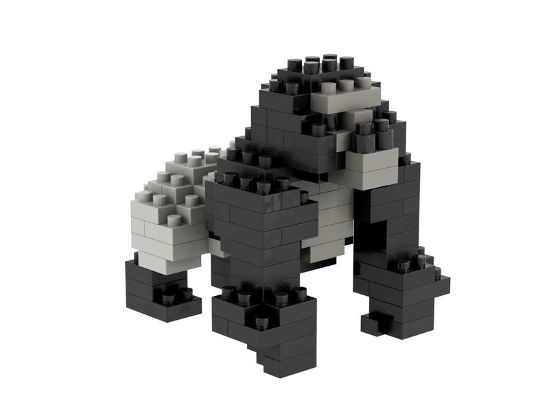 BRIXIES Bausteinmodell Gorilla aus 134 Bausteinen