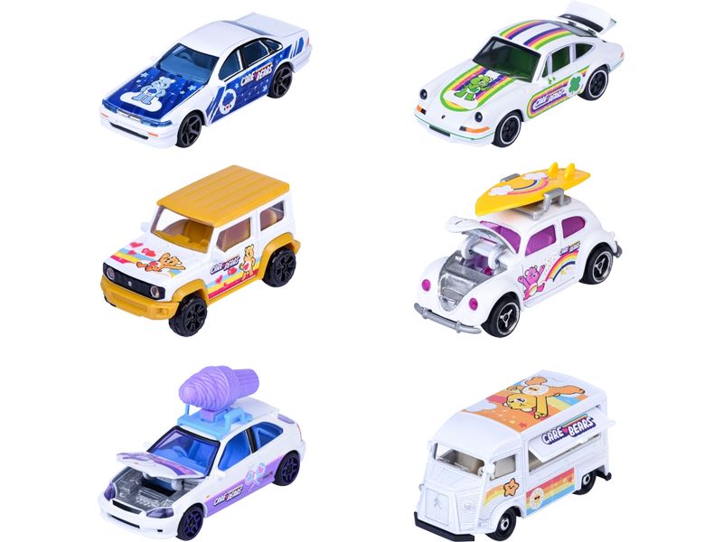 Majorette Care Bears Premium Cars, 6+1-sort. Metalldruckguss