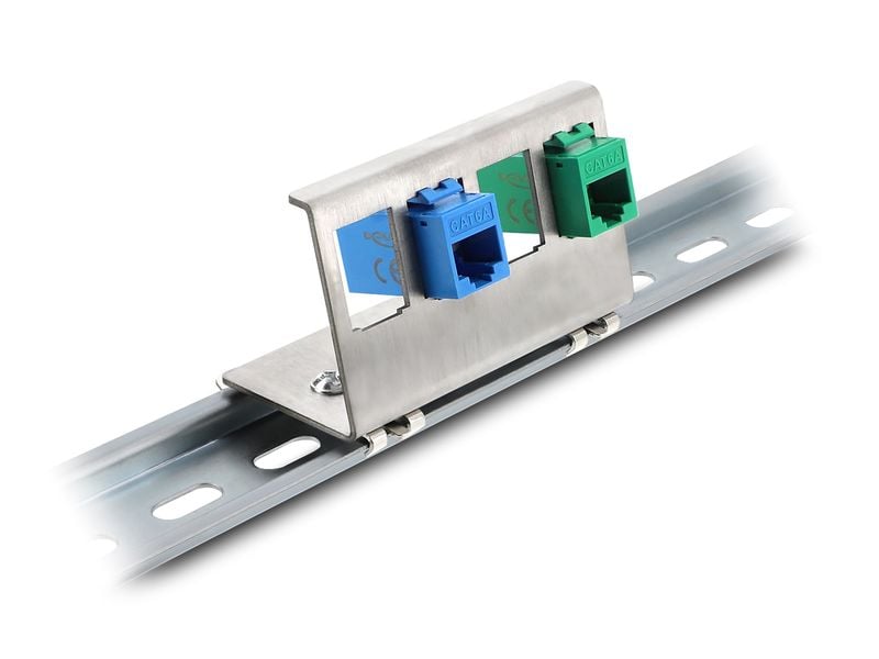 Delock Hutschienenhalter Keystone Metall 4 Port
