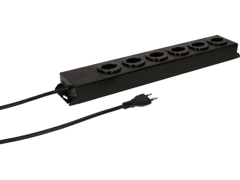 Max Hauri Steckdosenleiste Power Line 6x Typ 13 schwarz/schwarz 3.0m
