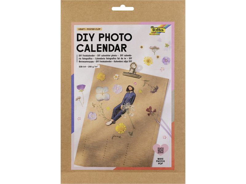 Folia DIY Fotokalender DIN A4 Kraftpapier, 13 Seiten