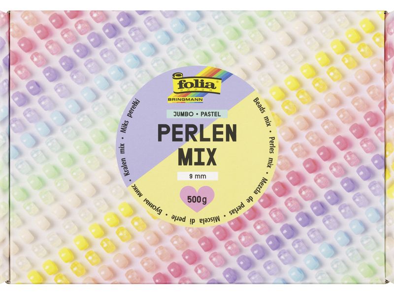 Folia Perlen Mix PASTEL, Jumbo Pack 500g farbig sortiert