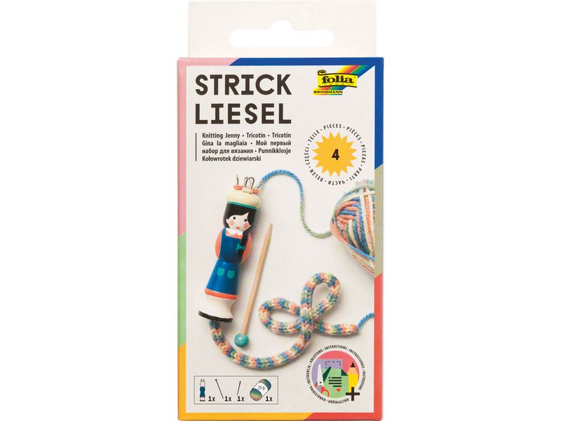 Folia Strickliesel mit Wolle und Nadeln