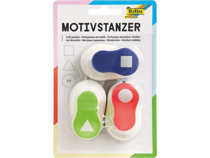 [2150176] Folia Motivstanzer 3-teilig geometrische Formen 1.5 cm