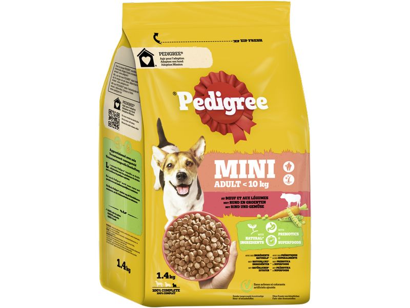 Pedigree Mini Adult mit Rind und Gemüse für kleine Rassen