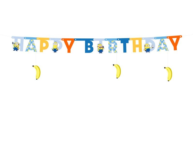Partydeco PartyDeco Happy Birthday Banner Minions 1.53 m, Mehrfarbig