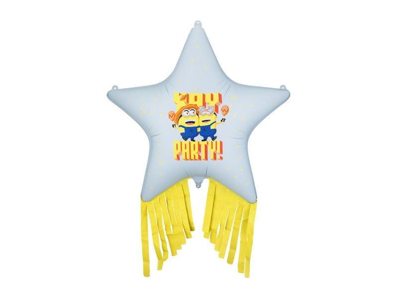 Partydeco Folienballon Stern mit Quasten Minions Mehrfarbig