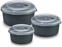 GOURMETmaxx Mikrowellendose 3 Stück 650/1000/1800ml Grau