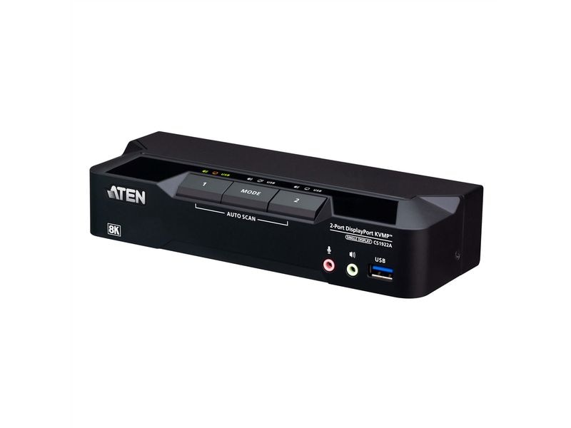 [2165587] Aten KVM Switch CS1922A 2-Port USB 3.0 8K DisplayPort (3 Geräte)