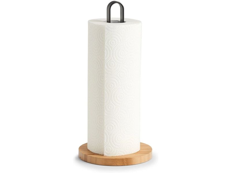 Zeller Present Küchenrollenhalter Bambus Schwarz/Braun