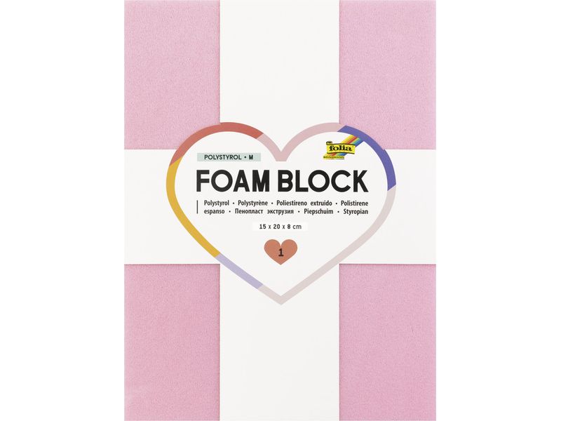 Folia Foam Block, Polystyrol M, 15 x 20 x 8 cm, 1 Stück