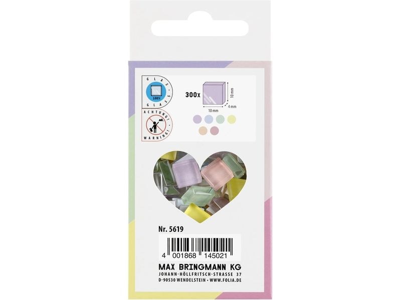 [2150642] Folia Mosaik-Glassteine 300 Stück ~240g, farbig sortiert