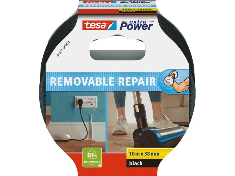 tesa extra Power Eco Repair 38 mm x 10 m, Schwarz