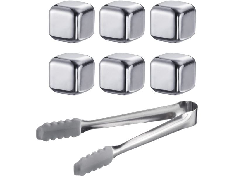 Westmark 7 tlg. Set Eiswürfel mit Zange Cosmo 7-teilig, Silber