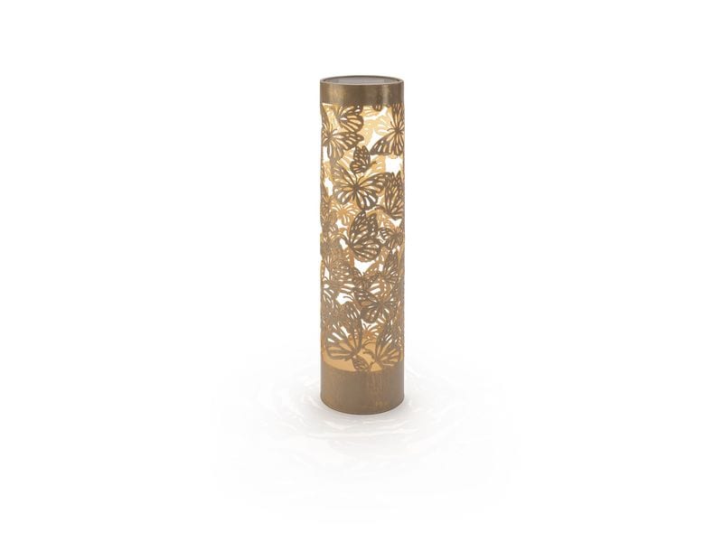 [2039181] STT Laterne Antic Pillar Farfalla Braun, 38 cm