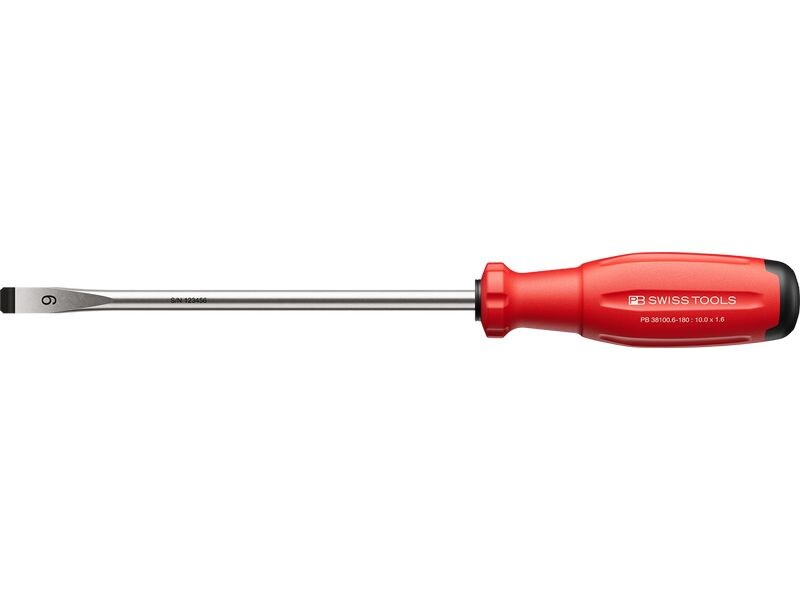 PB Swiss Tools Schlitz-Schraubenzieher 38100 SwissGrip Evo 180 mm Schlitz