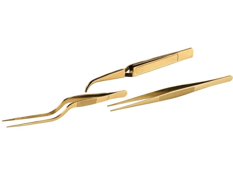 Paderno 3-er Set Präzisions-Kochpinzetten Gold