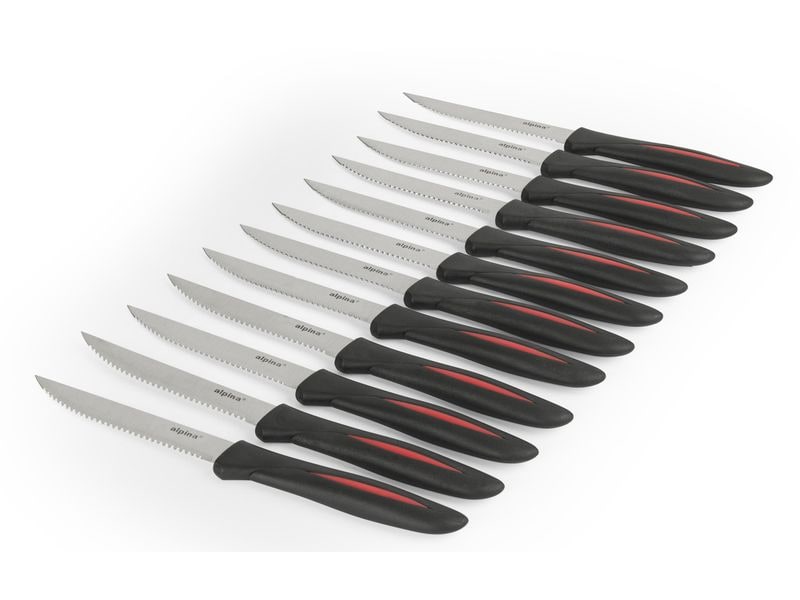 alpina Steakmesser-Set 12 Stück, Schwarz