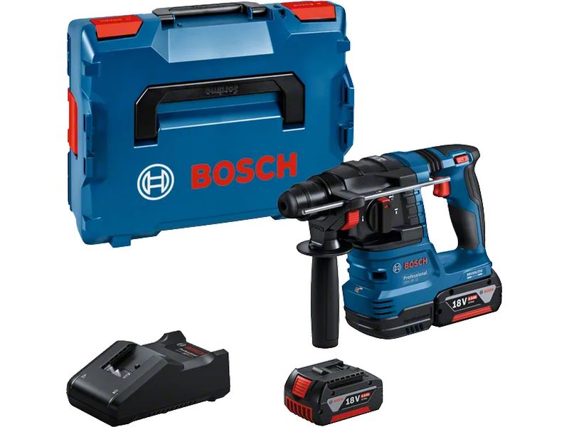 Bosch Professional Bohrhammer GBH 18 V-22 2x Akku GBA 18 V 4 Ah, L-BOXX 136