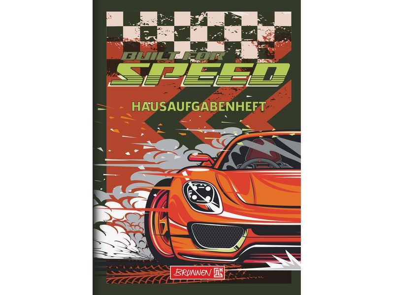 [2138293] Brunnen Hausaufgabenheft Fast Wheels A5, 48 Blatt