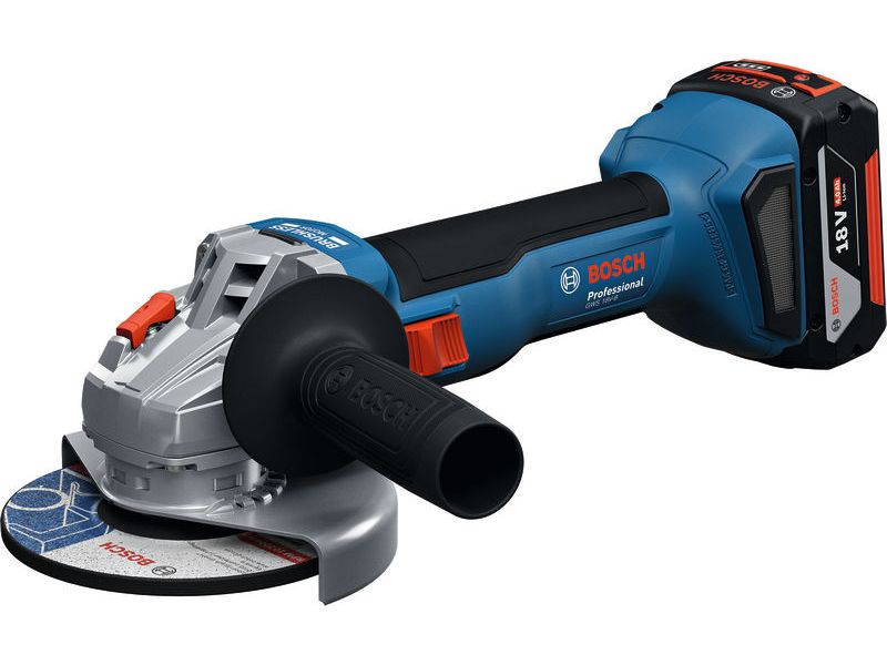 Bosch Professional Winkelschleifer GWS 18 V-8 + 2x GBA 18 V 5.0 Ah