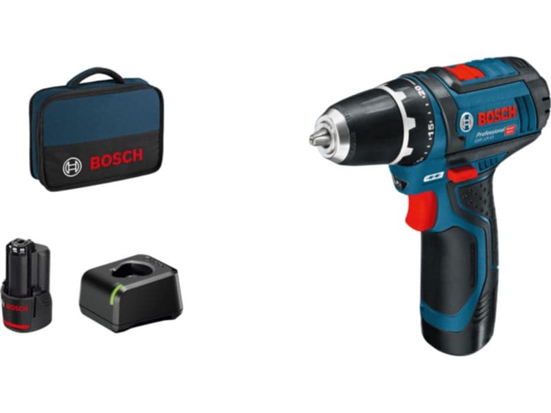 Bosch Professional Akku-Bohrschrauber PRO GSR 12V-15 Set in der Tragetasche