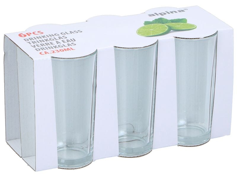 [2025360] alpina Trinkglas 230 ml, 6 Stück, Transparent