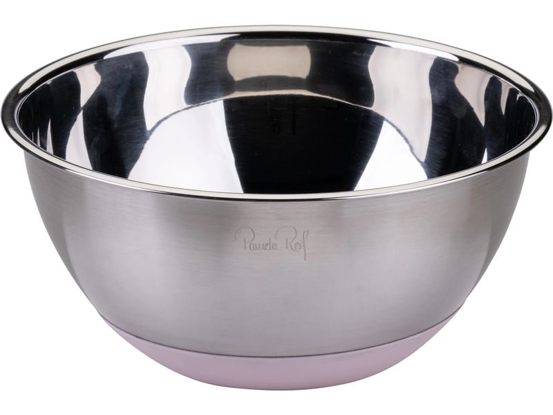 [2124692] Fackelmann Edelstahlschüssel 2.3 l, Silber / Pastellrosa