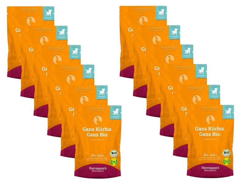 Herrmann's Bio-Nassfutter Bio Gans mit Kürbis 12 x 100 g