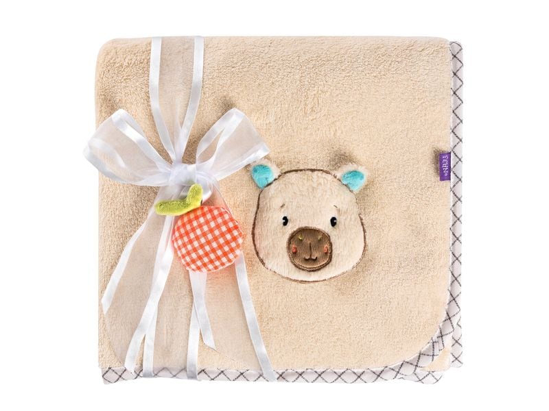 [2089495] fehn Kuscheldecke Capybara, Beige, Plüsch, 100 x 75 cm