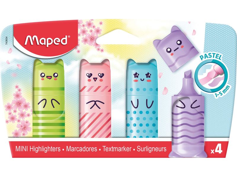 maped Textmarker Pastell Mini Schachtel 4St