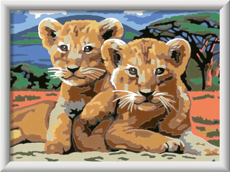 Ravensburger Malen nach Zahlen Kleine Löwenbabys Acrylfarben