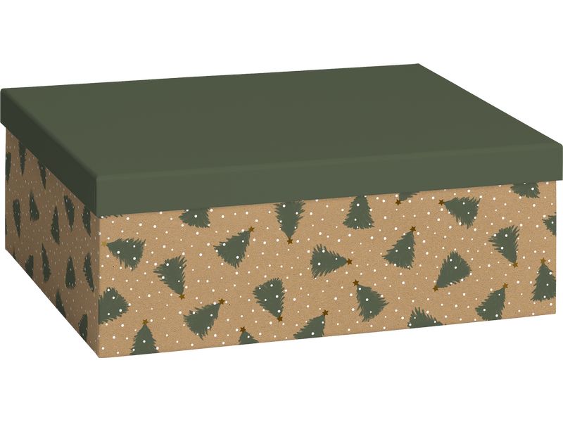 Stewo Geschenkbox | 24×12×33 cm, 120 g/m², dunkelgrün/braun