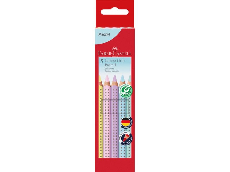 [2099603] Faber-Castell Farbstifte Jumbo Grip Pastell Mehrfarbig, 5er Set