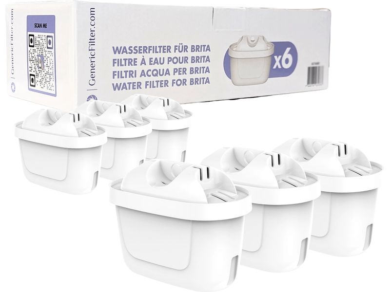 GenericFilter Wasserfilterkartuschen für Brita Maxtra+ 6 Stück