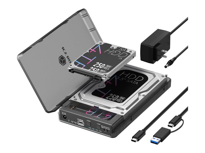 ICY BOX Spade Clone 3882 2.5/3.5'' SATA HDD, M.2 NVMe