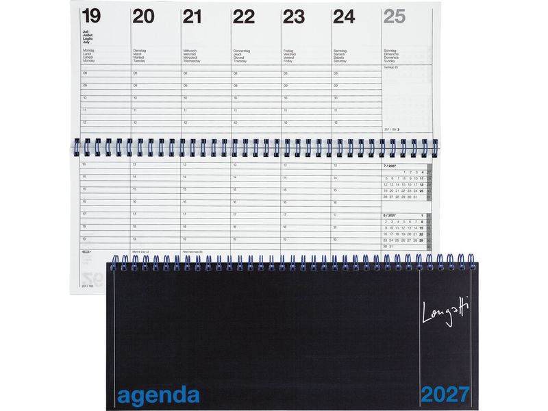 Biella Pultkalender Longatti Pultagenda 2027 schwarz 29.8 x 11.7 cm