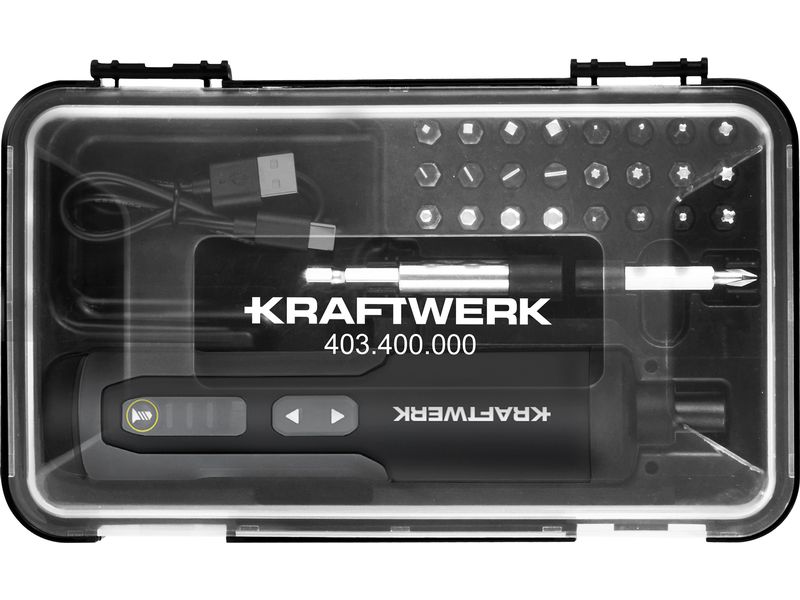 Kraftwerk Akku-Schraubendreher 1/4", 28-teilig, USB-C, 3.6 V