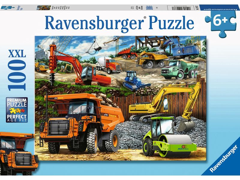 Ravensburger Kinderpuzzle Fahrzeuge auf der Baustelle 100 XXL Teile