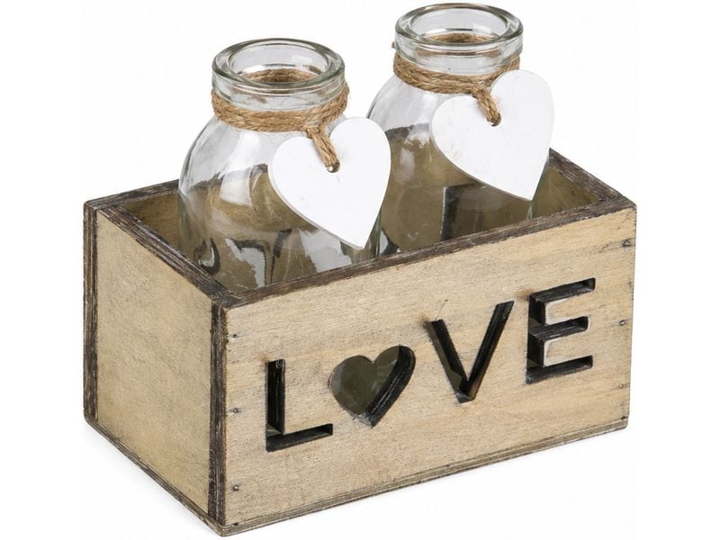 CHALET Chalet Holz-Tray Love 2 Flaschen
