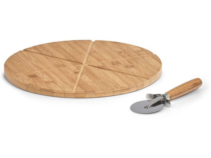 Zeller Present Pizza-Set Bamboo 2-teilig 32 cm  x 32 cm