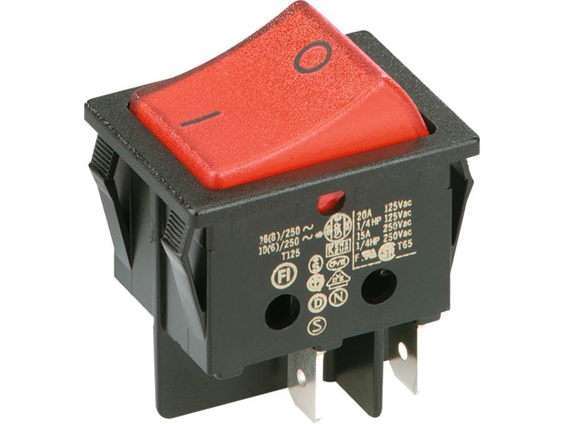 Bachmann Wippenschalter 3652, beleuchtet, 2polig schwarz/rot