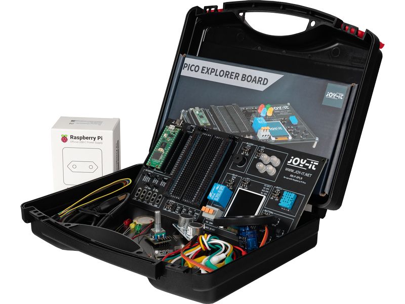 [2158909] jOY-iT Pico Explorer Set Aufbewahrungskoffer, LEDs, Sensoren