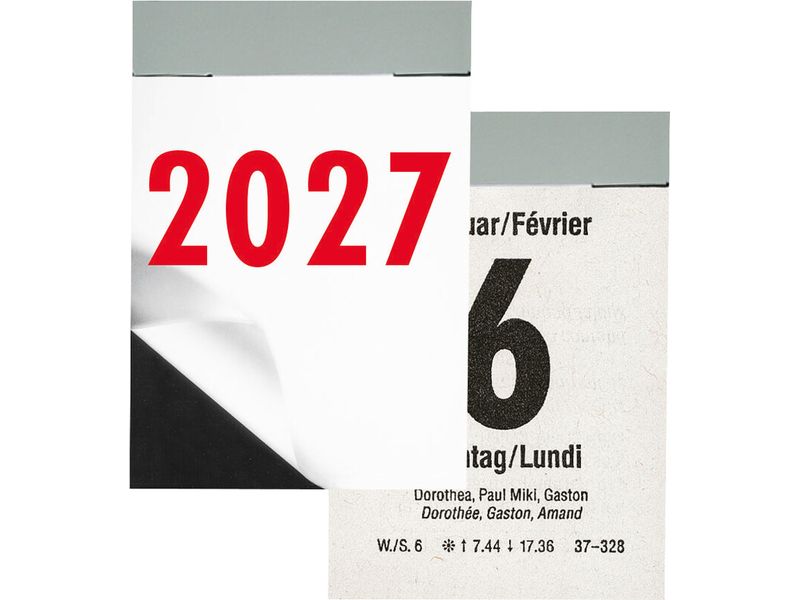 Biella Abreisskalender Tag Papier weiss matt 4 x 5.9 cm