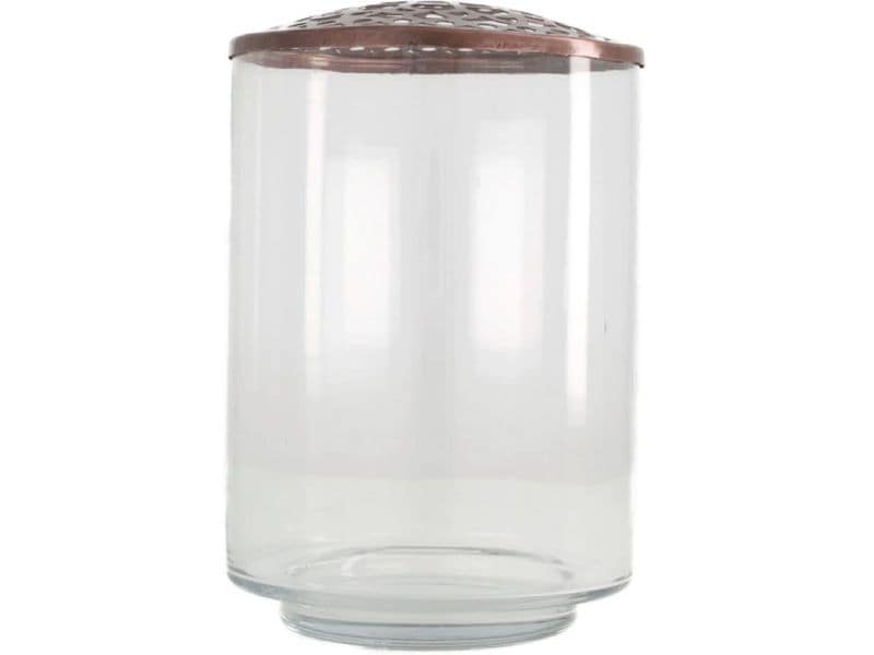 CHALET Chalet Vase Glas mit Deckel 13 cm, Transparent