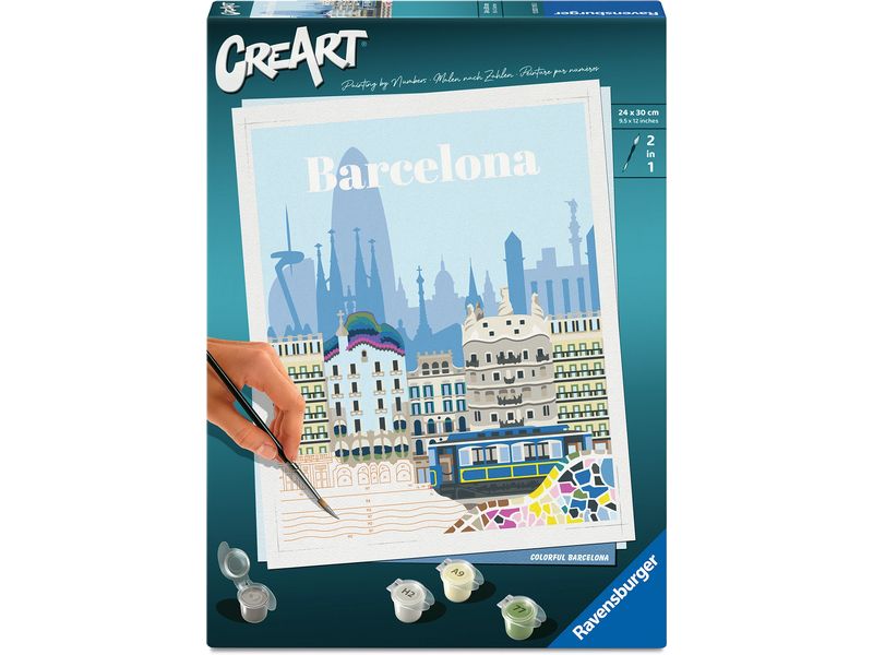 Ravensburger Malen nach Zahlen CreArt, Citys – Farbenfrohes Barcelona
